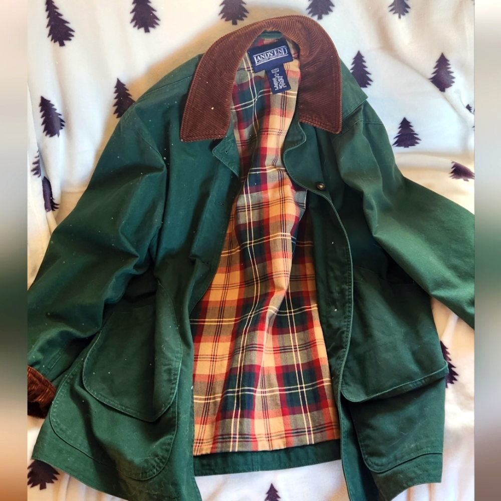 Land's End brand women's flannel lined barn coat size L (14-16)